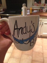 Love my mug!!! Very kindly made for us by Hannah's mum Sarah! 